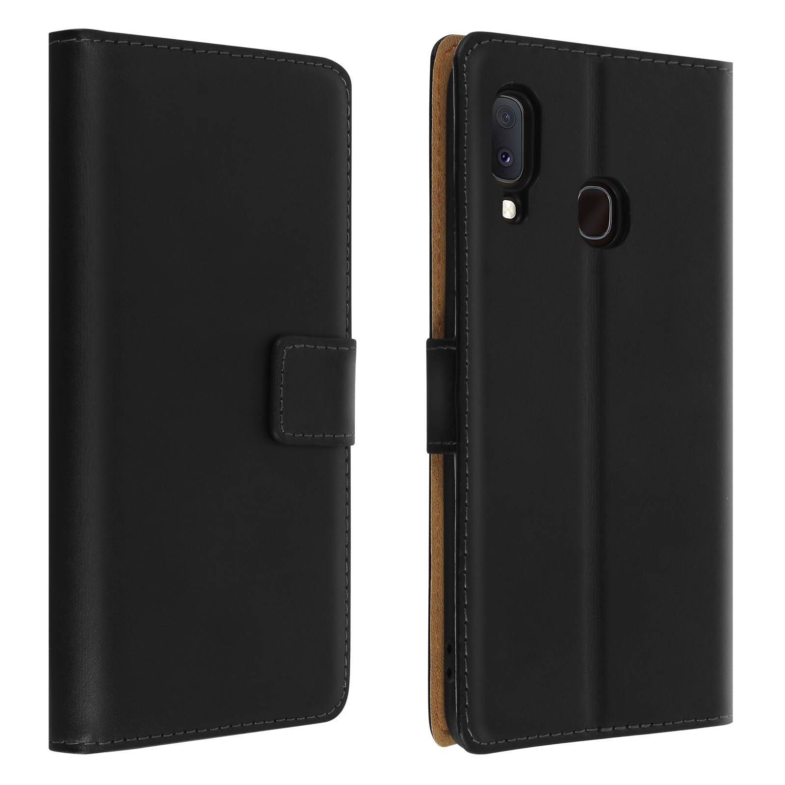 Housse pour Samsung Galaxy A20e Cuir Véritable Porte cartes Fonction Support Antichoc-0