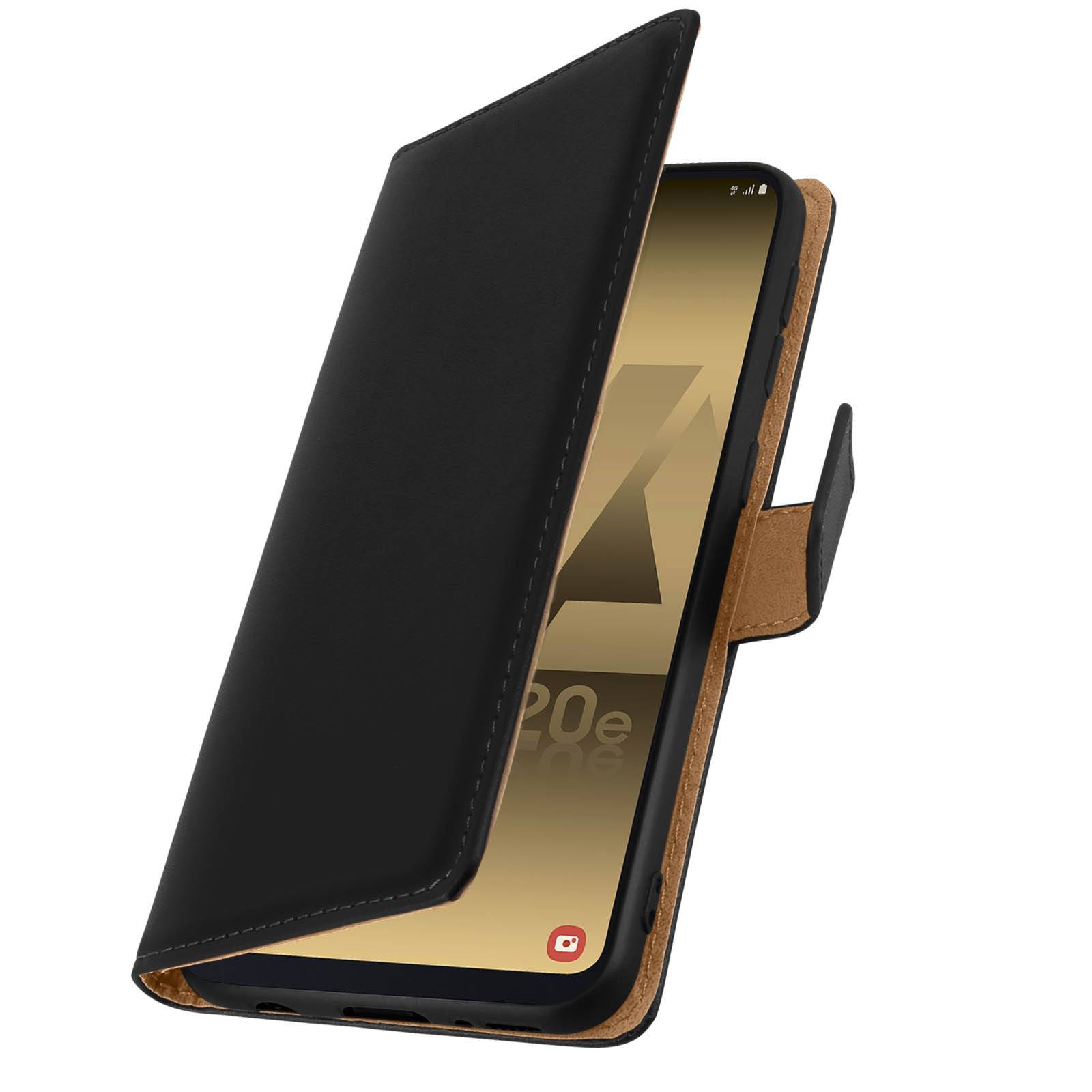 Housse pour Samsung Galaxy A20e Cuir Véritable Porte cartes Fonction Support Antichoc-1