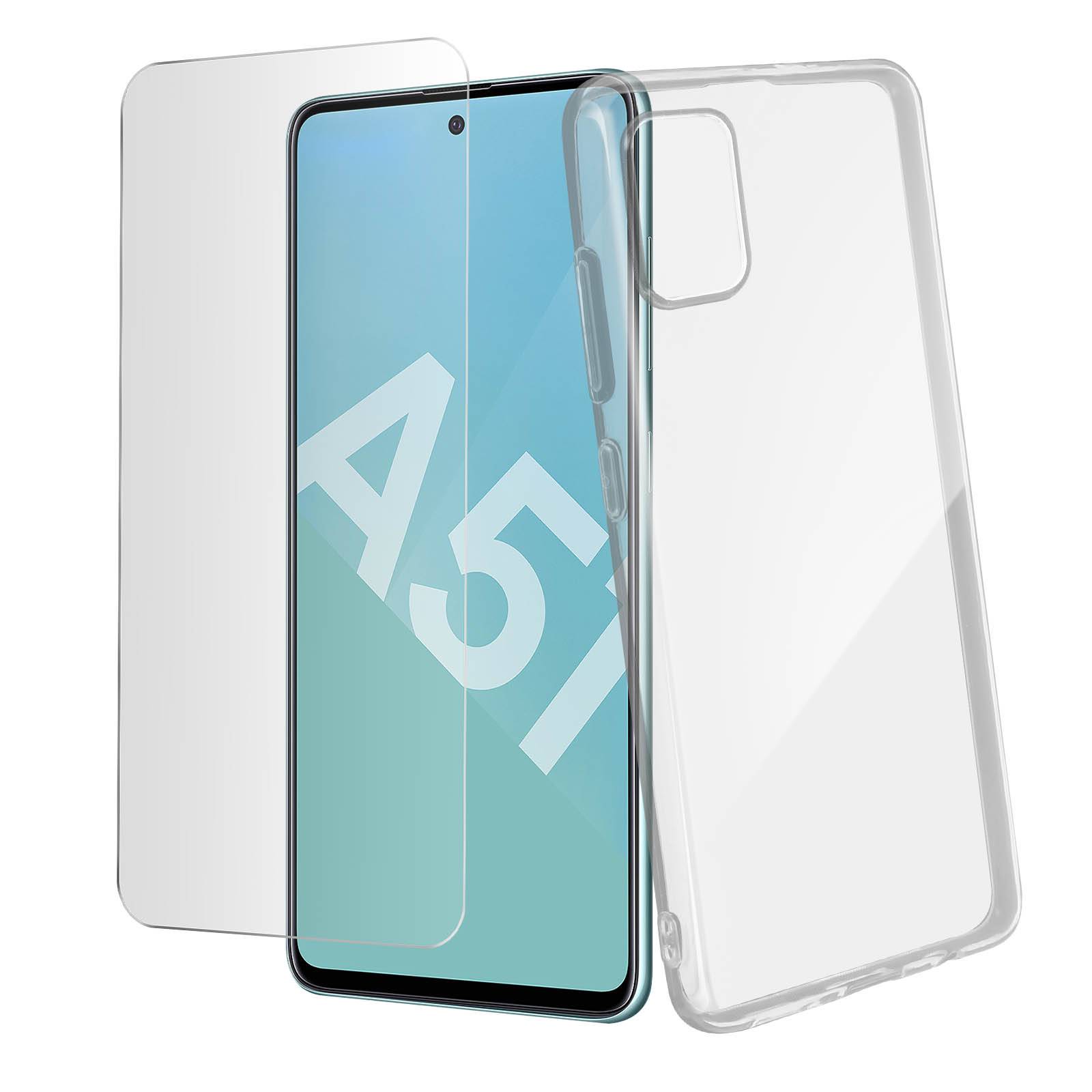 Coque Samsung Galaxy A51 Silicone Souple et Film Verre Trempé 9H-1