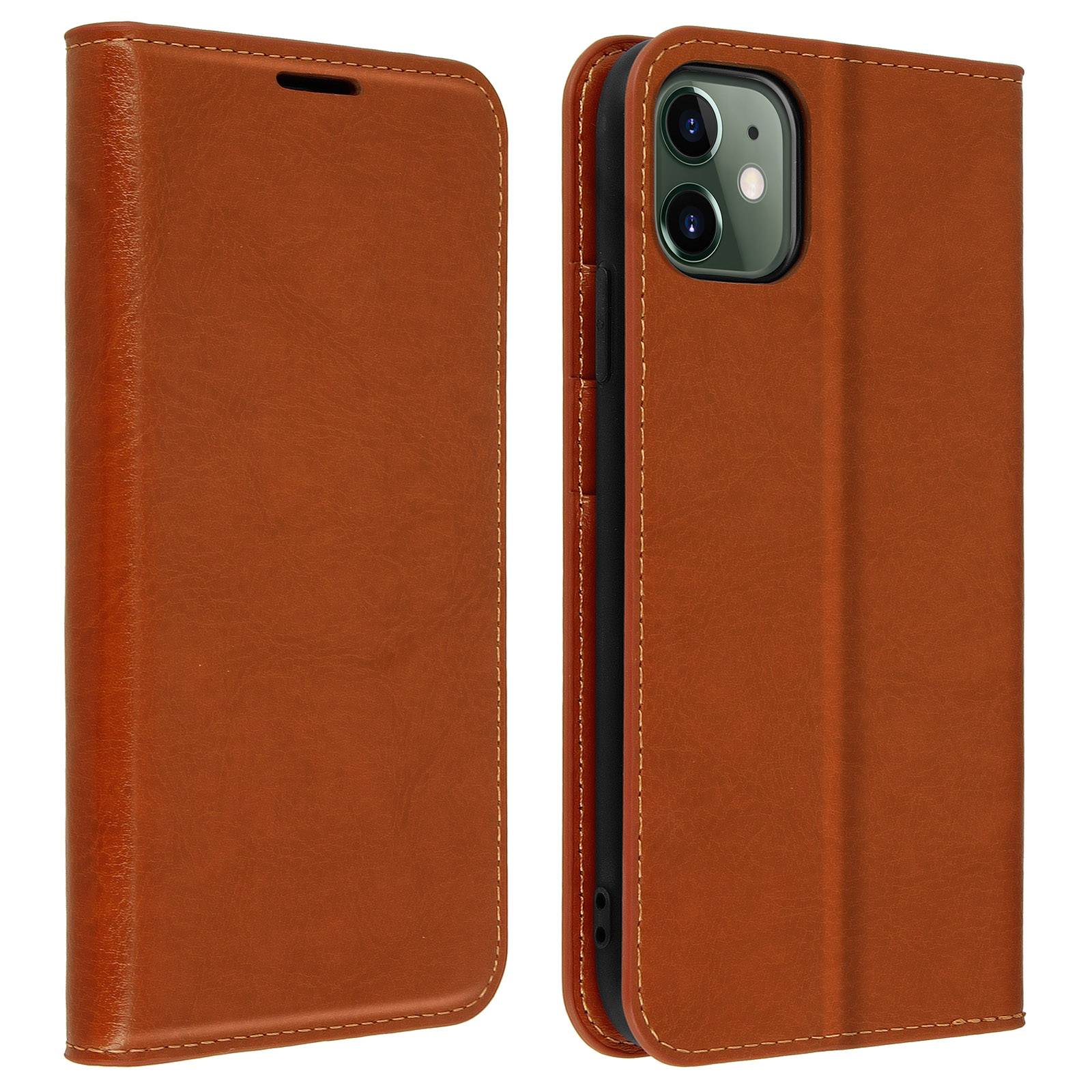 Étui pour iPhone 11 Folio Cuir Véritable Porte cartes Support Vidéo-0