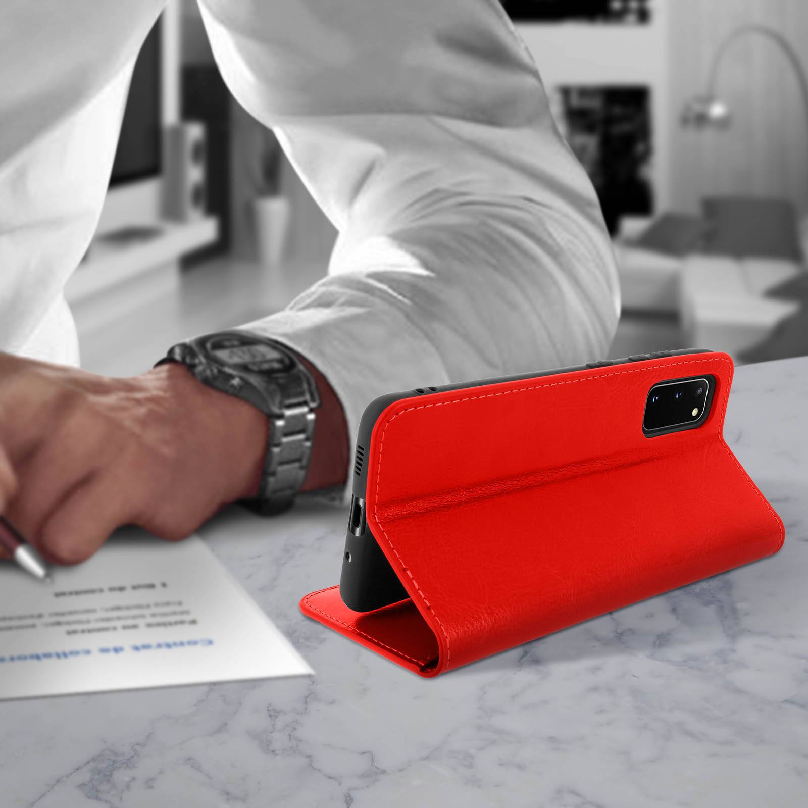 Étui pour Samsung Galaxy S20 Folio Cuir Véritable Porte cartes Support Vidéo-3