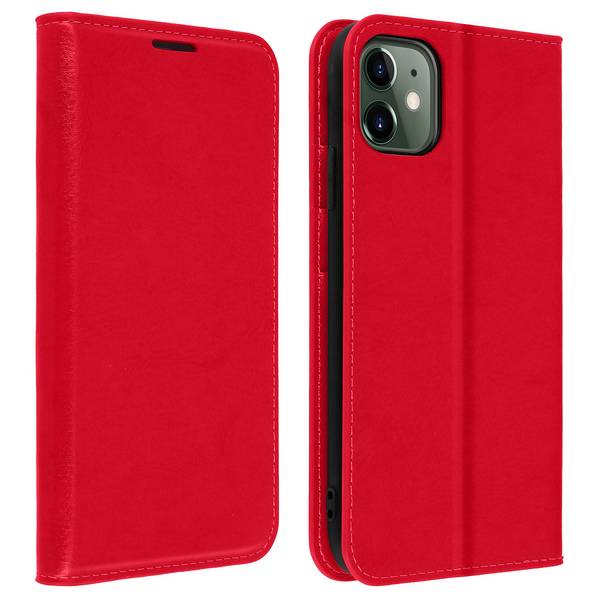Étui pour iPhone 11 Folio Cuir Véritable Porte cartes Support Vidéo