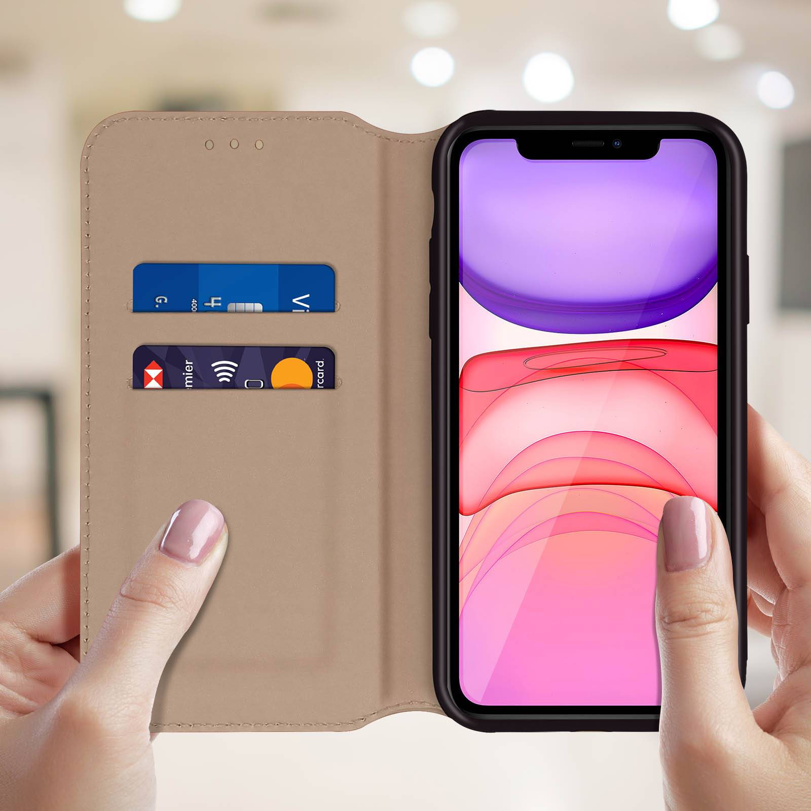 Housse pour iPhone 11 Étui Folio Portefeuille Fonction Support-2