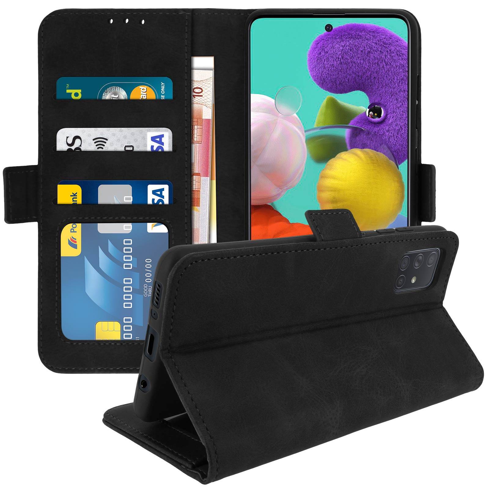 Housse pour Samsung Galaxy A51 Étui Folio Porte-cartes Fonction Support-1
