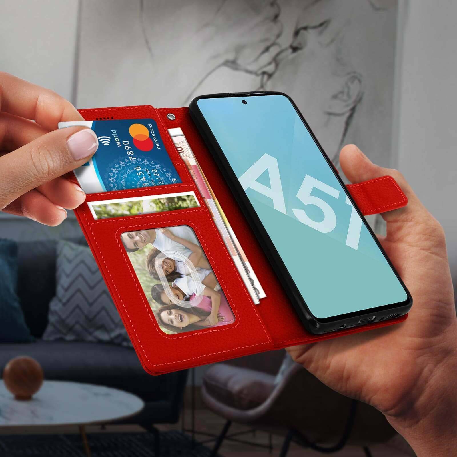 Housse pour Samsung Galaxy A51 Étui Porte carte Support Vidéo et Dragonne-4