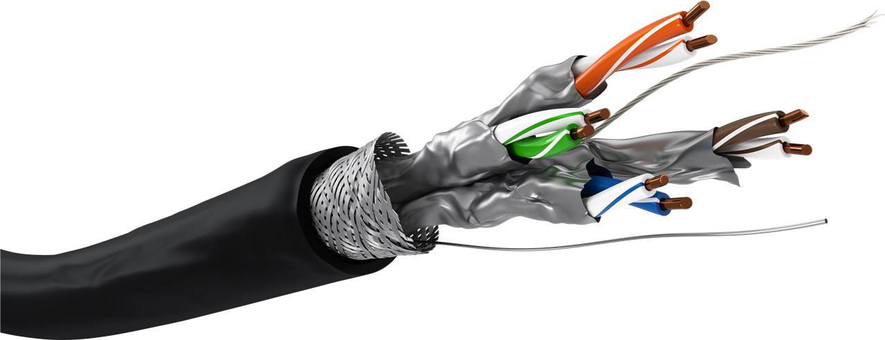 Câble réseau extérieur Goobay CAT 6A, S/FTP (PiMF), noir, 100m - conducteur cuivre (CU), AWG 23/1 (massif), gaine...