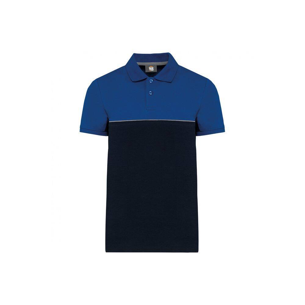 Polo bicolore écoresponsable manches courtes WK. Designed To Work Navy / Royal 4XL-0