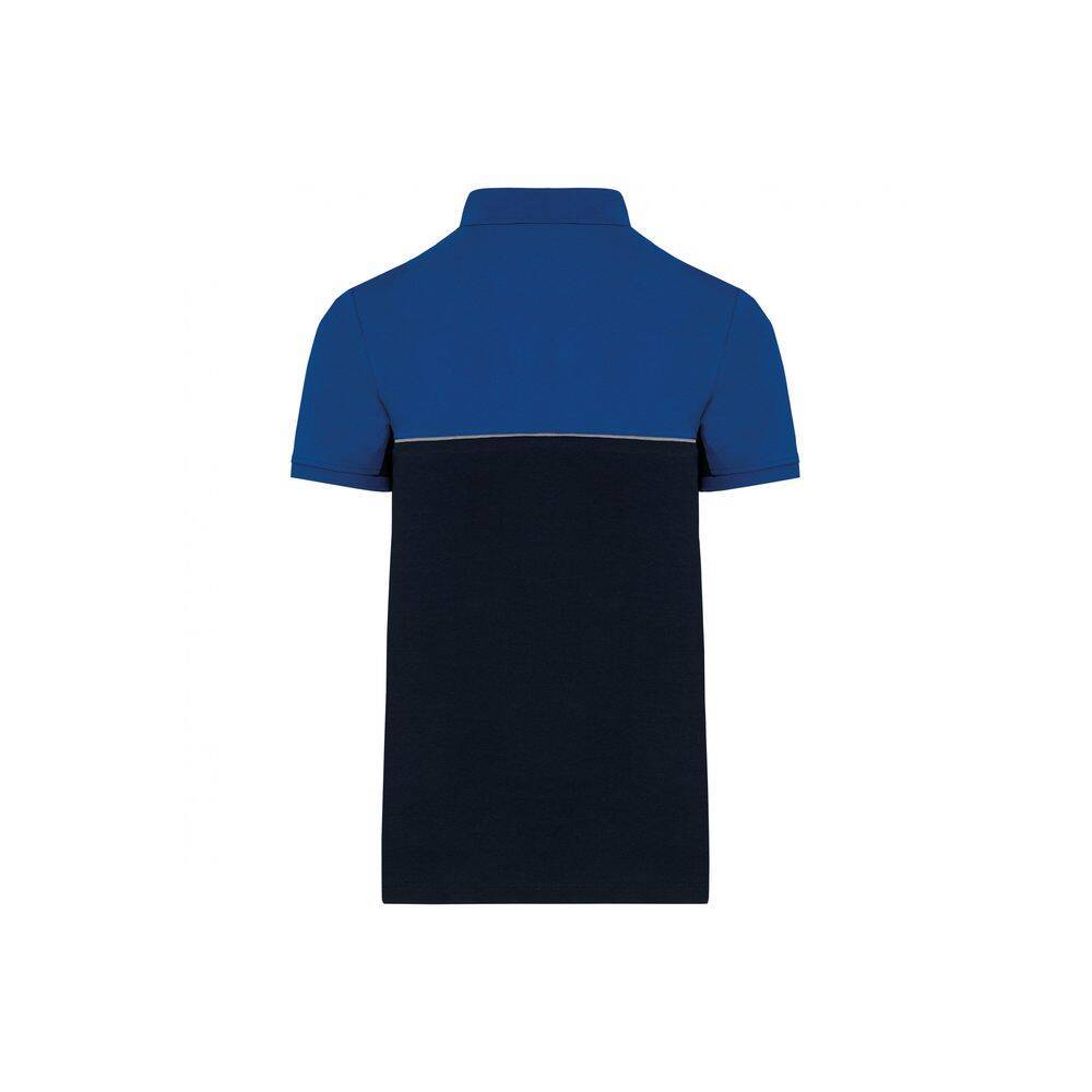 Polo bicolore écoresponsable manches courtes WK. Designed To Work Navy / Royal XS-1