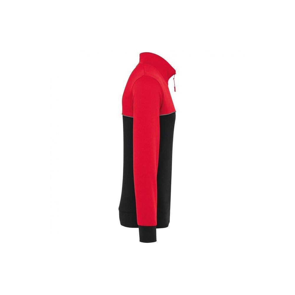 Sweat-shirt écoresponsable à col zippé WK. Designed To Work Noir / Rouge L-1