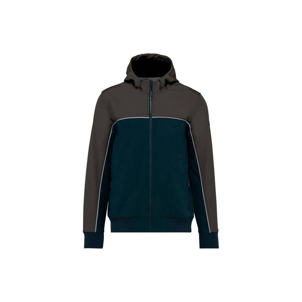 Veste de travail softshell bicolore BIONIC FINISH® ECO WK. Designed To Work Marine / Gris 5XL-0