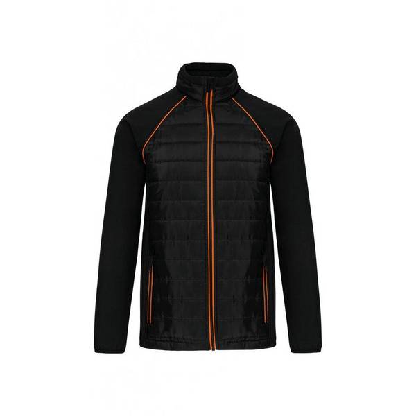 Veste DayToDay bi-matière unisexe WK. Designed To Work Noir / Orange 4XL