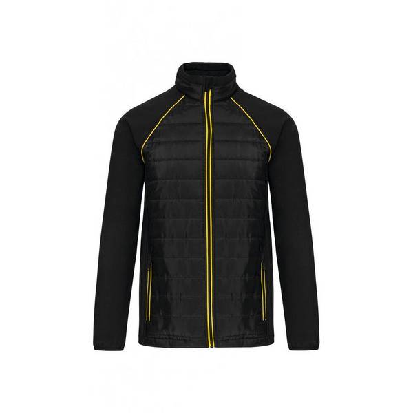 Veste DayToDay bi-matière unisexe WK. Designed To Work Noir / Jaune XXL