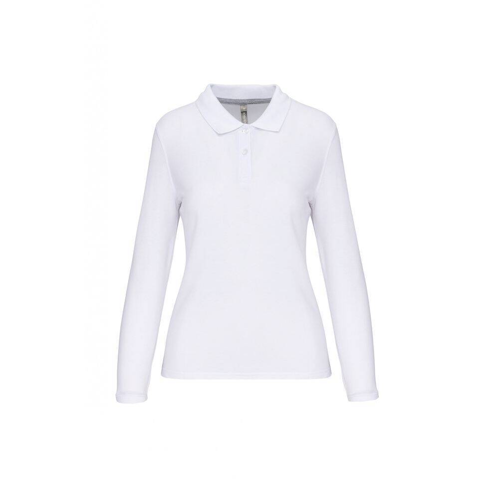 Polo manches longues femme WK. Designed To Work Blanc XS
