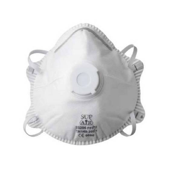 Masque respiratoire coque avec valve Sup Air  FFP2 D NR SL (boîte de 10) Blanc Unique