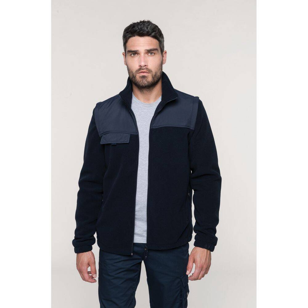 Veste polaire manches amovibles WK. Designed To Work Bleu Marine M-3
