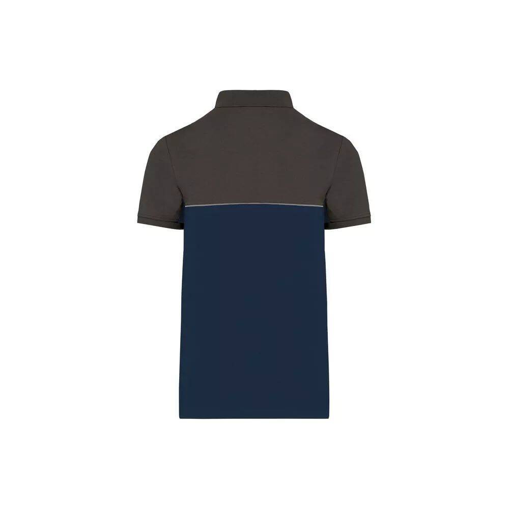 Polo bicolore écoresponsable manches courtes WK. Designed To Work Marine / Gris S-1