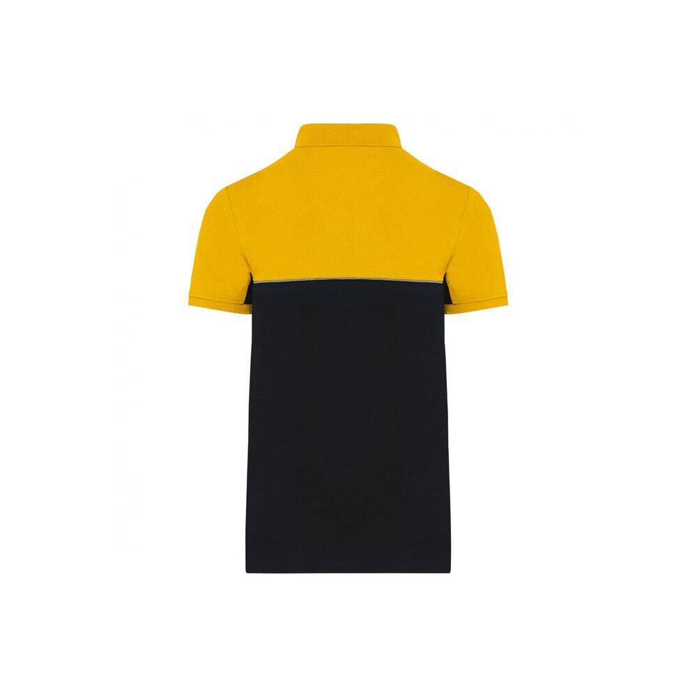 Polo bicolore écoresponsable manches courtes WK. Designed To Work Noir / Jaune S-1