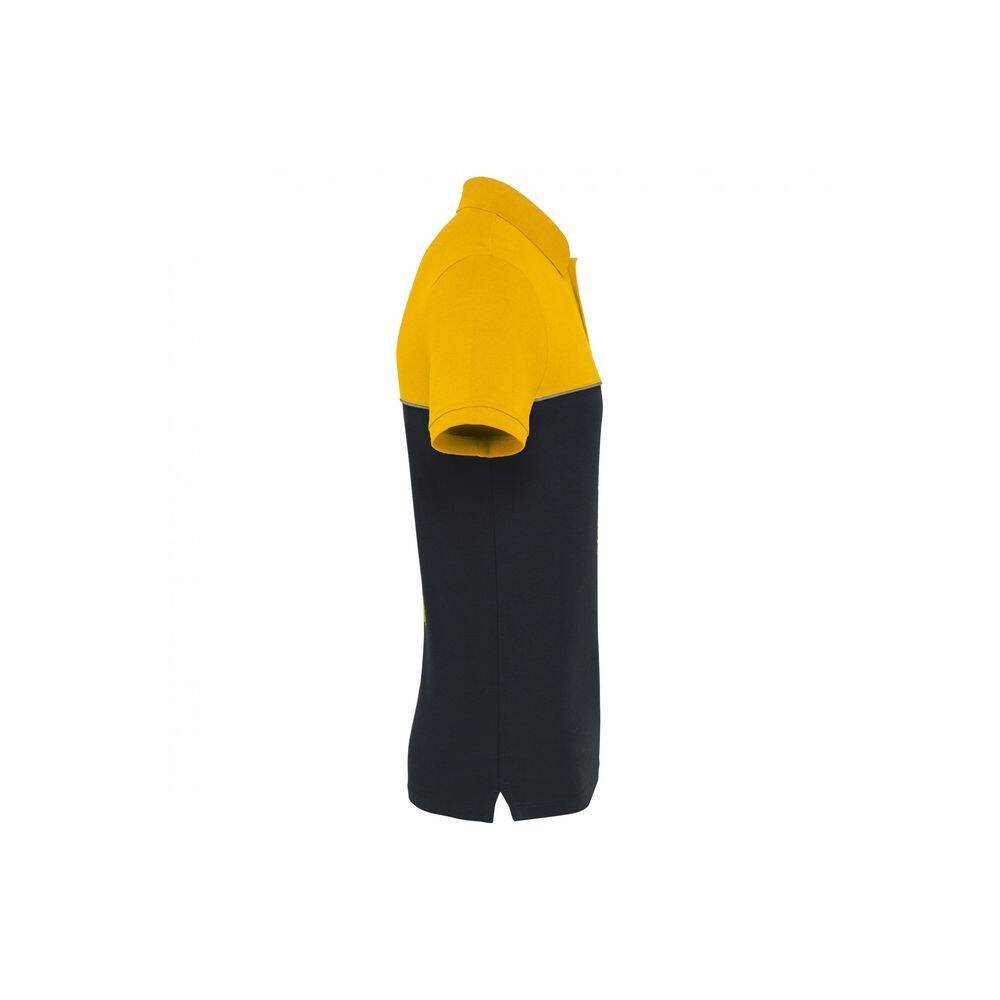 Polo bicolore écoresponsable manches courtes WK. Designed To Work Noir / Jaune S-2