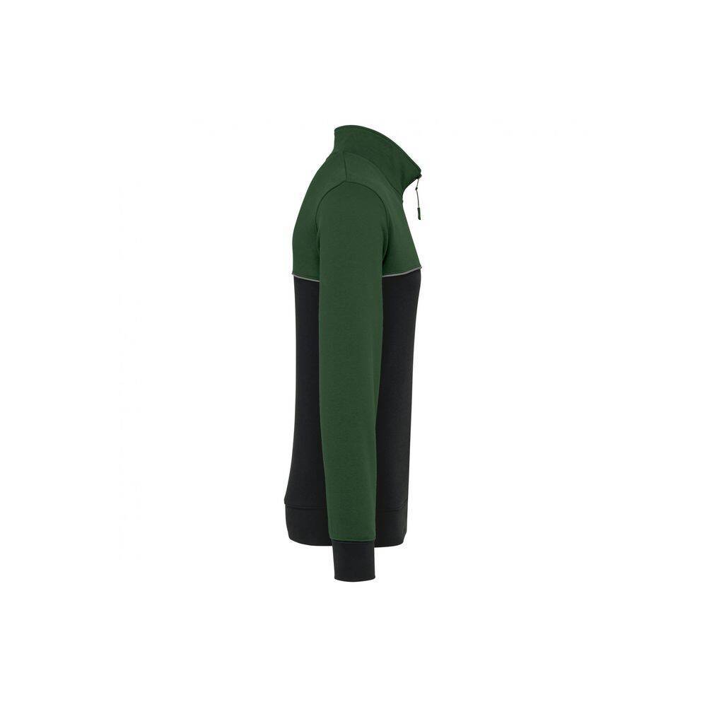 Sweat-shirt écoresponsable à col zippé WK. Designed To Work Noir / Vert L-1