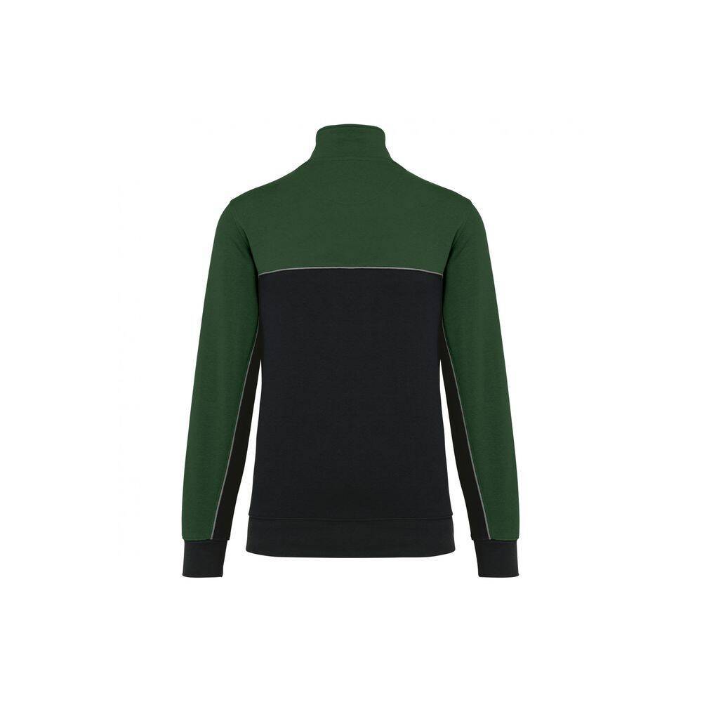 Sweat-shirt écoresponsable à col zippé WK. Designed To Work Noir / Vert L-2