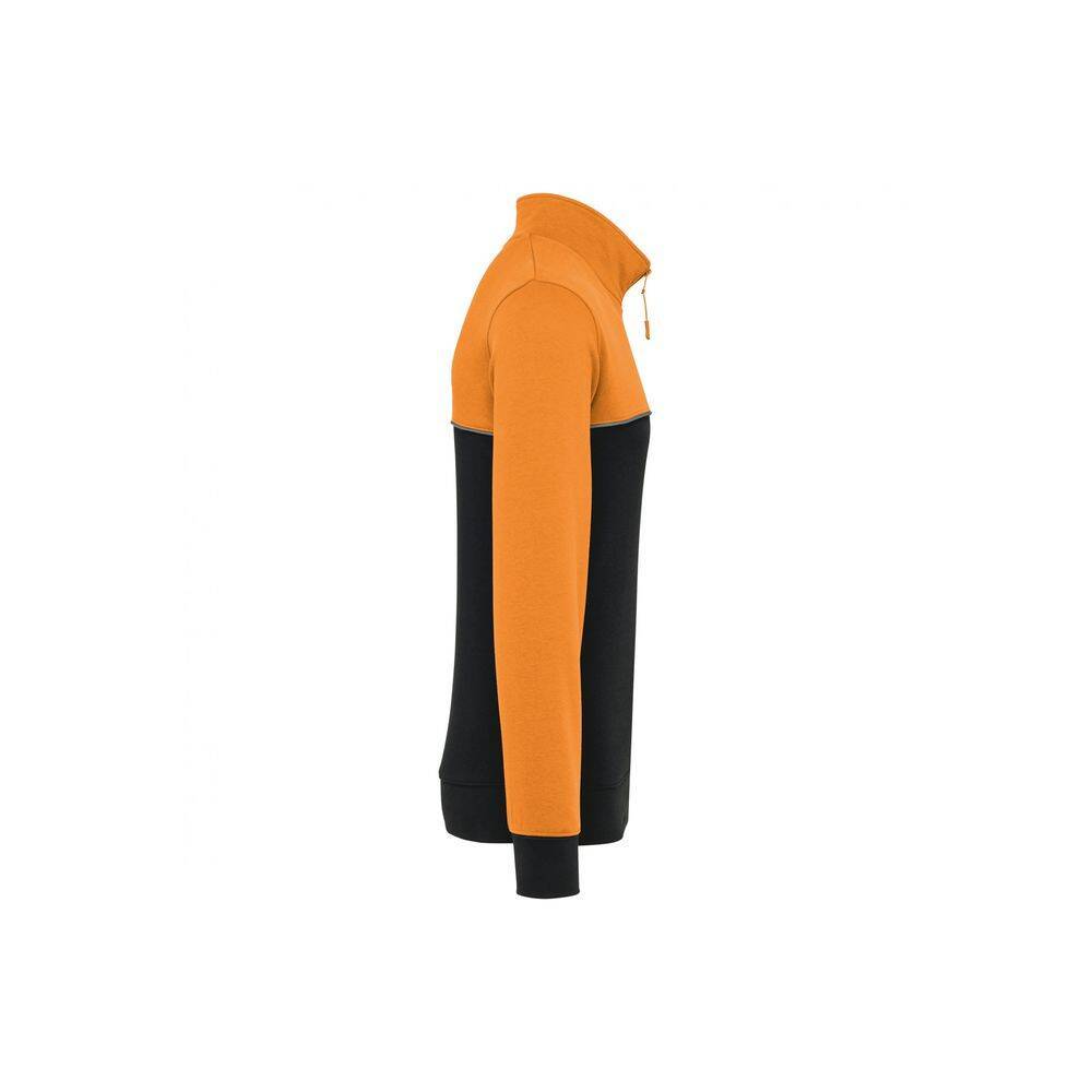 Sweat-shirt écoresponsable à col zippé WK. Designed To Work Noir / Orange M-1