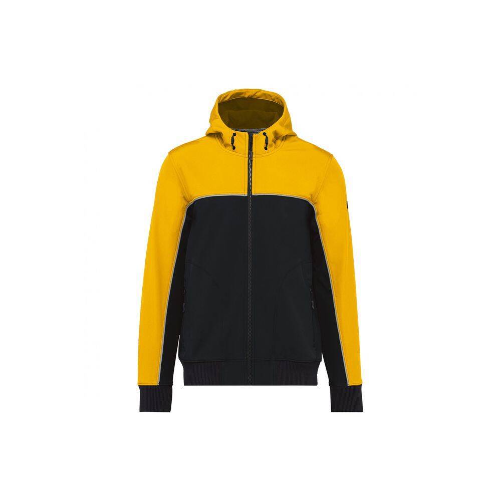 Veste de travail softshell bicolore BIONIC FINISH® ECO WK. Designed To Work Noir / Jaune S-0