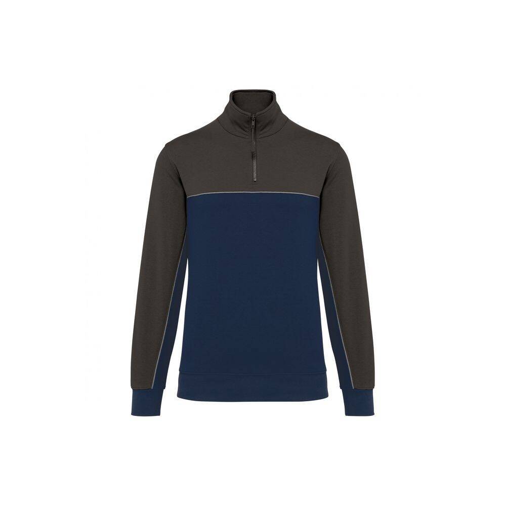 Sweat-shirt écoresponsable à col zippé WK. Designed To Work Marine / Gris XXL-0