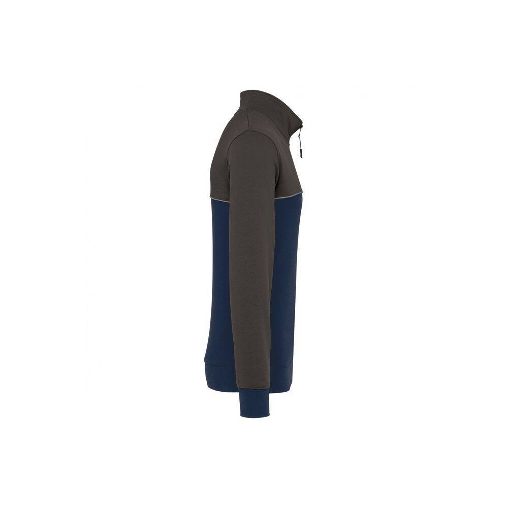 Sweat-shirt écoresponsable à col zippé WK. Designed To Work Marine / Gris XXL-1