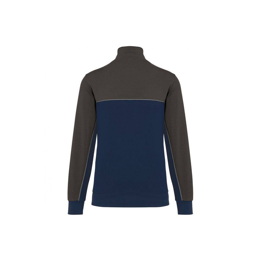 Sweat-shirt écoresponsable à col zippé WK. Designed To Work Marine / Gris XXL-2
