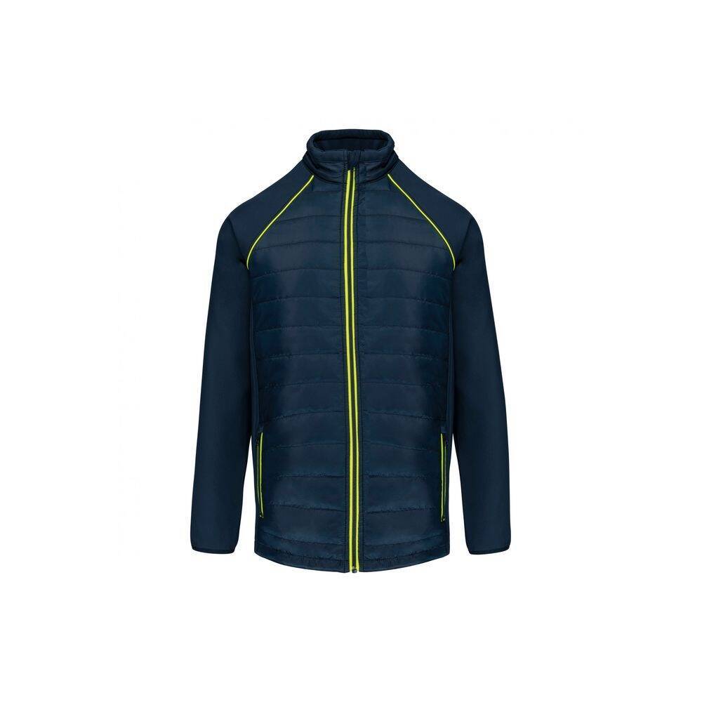 Veste DayToDay bi-matière unisexe WK. Designed To Work Bleu Marine / Jaune L-0