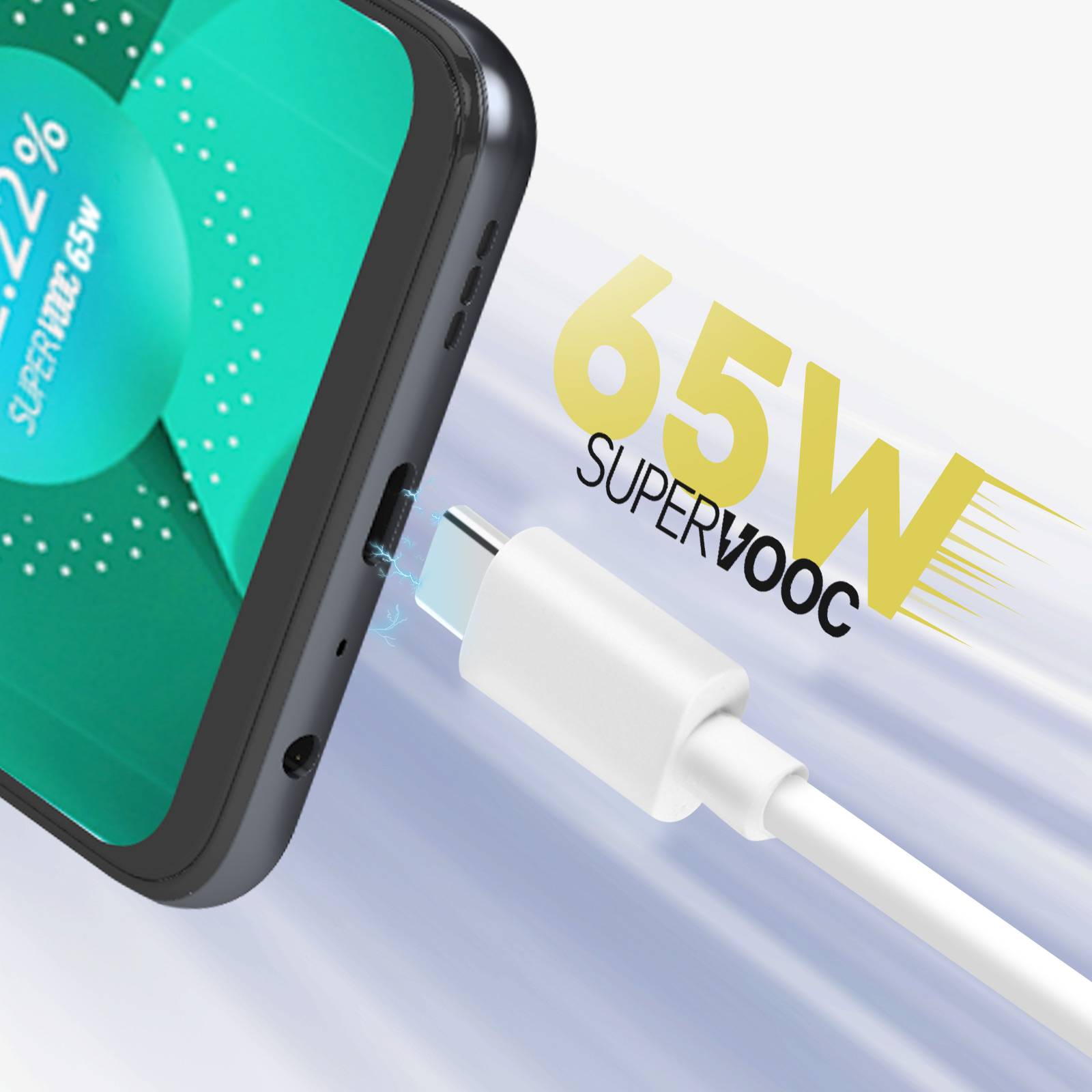 Câble USB vers USB-C SuperVOOC 65W 1m-3