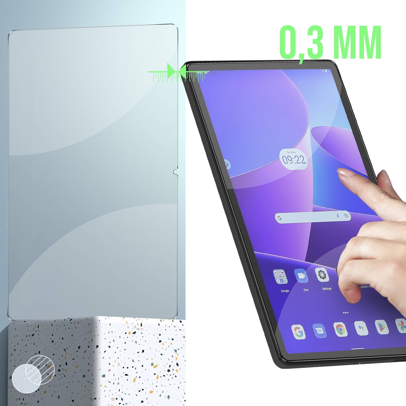Verre Trempé pour Lenovo Tab M10 Plus Gen 3 Dureté 9H Anti-rayures-4