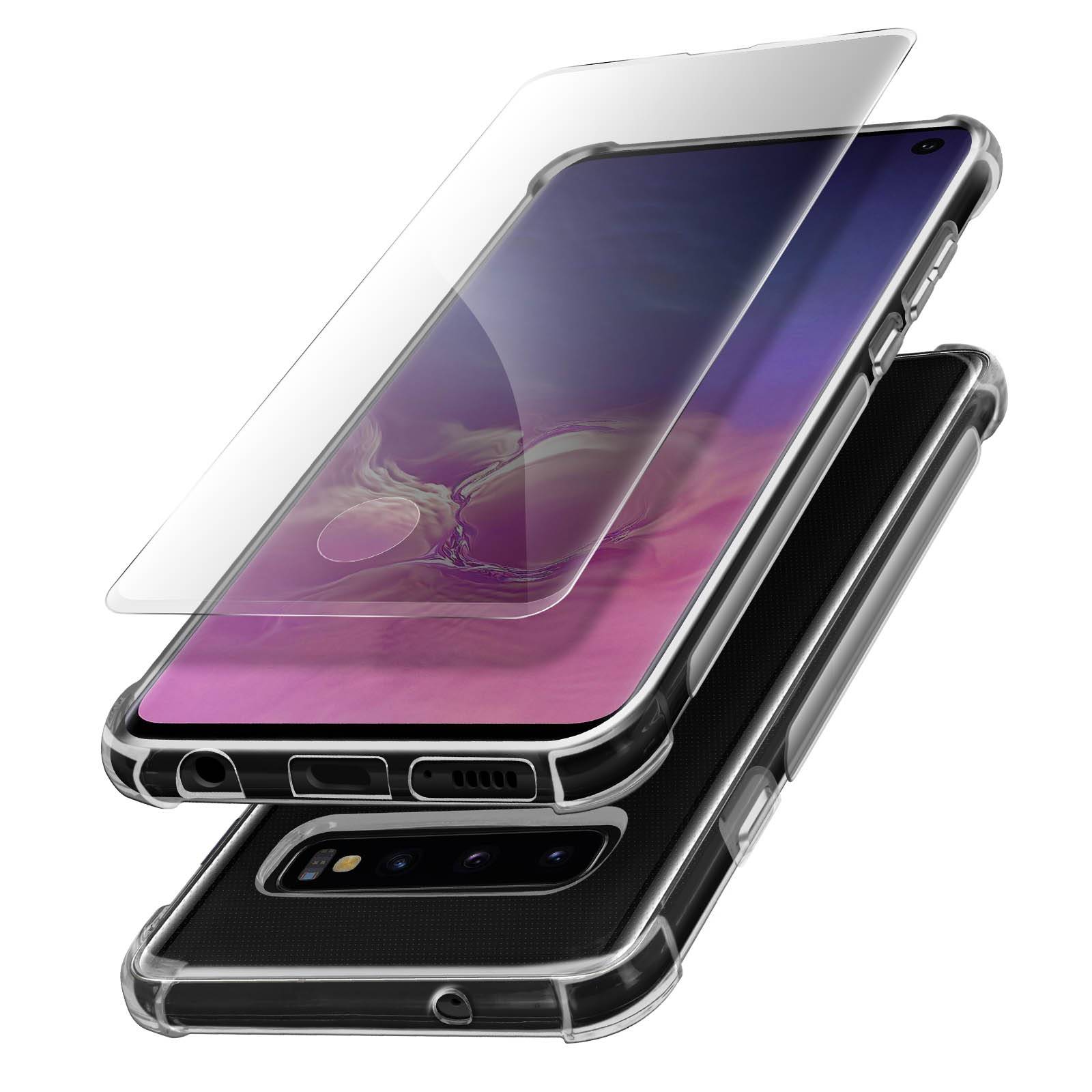 Pack Protection Samsung Galaxy S10 Coque Souple + Film Verre Trempé-1