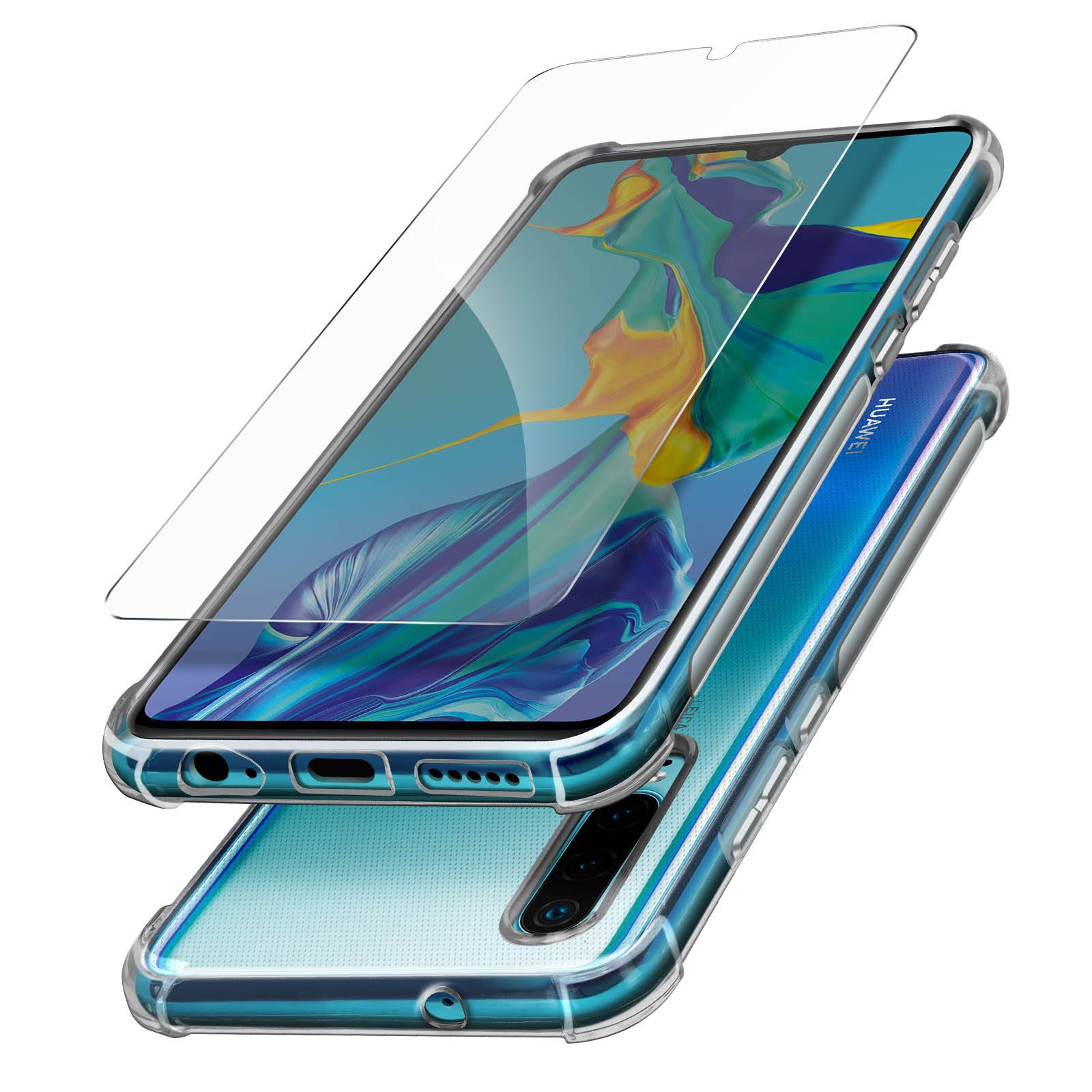 Pack Protection Huawei P30 Coque Souple + Film Verre Trempé 9H-1