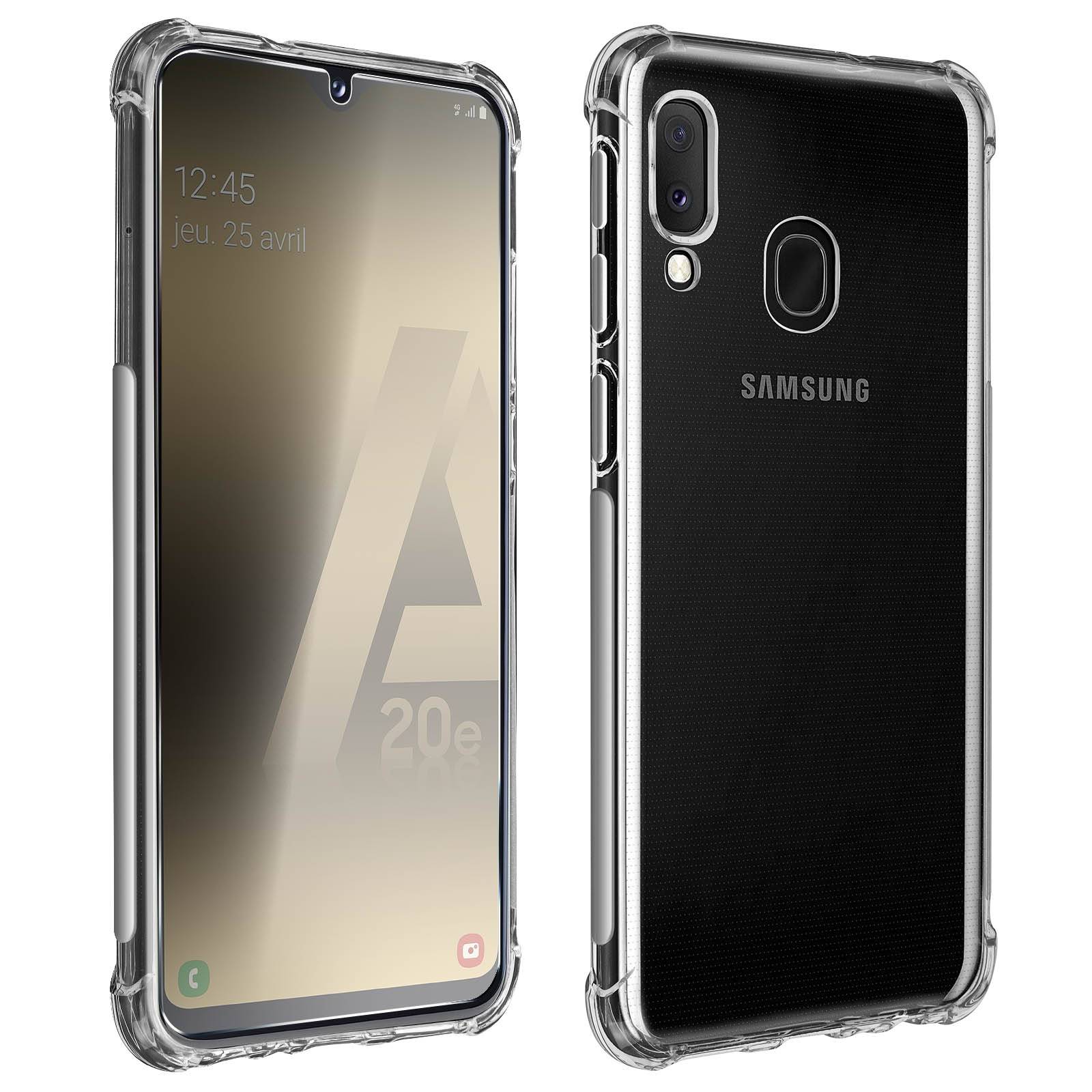 Pack Protection Samsung Galaxy A20e Coque Souple + Film Verre Trempé-0