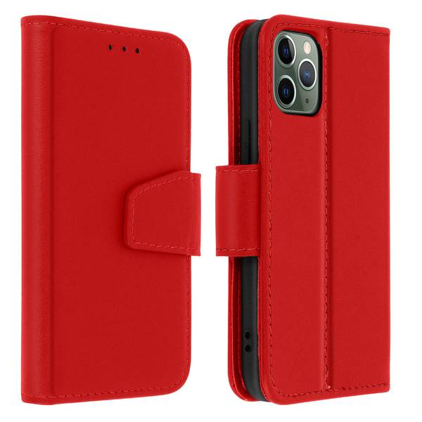 Housse pour iPhone 11 Pro Max Cuir Porte-carte Fonction Support Premium
