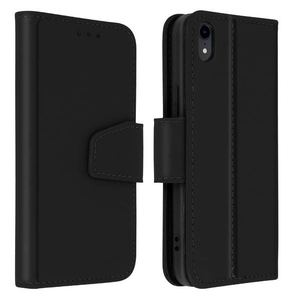 Housse pour iPhone XR Cuir Porte-carte Fonction Support Premium