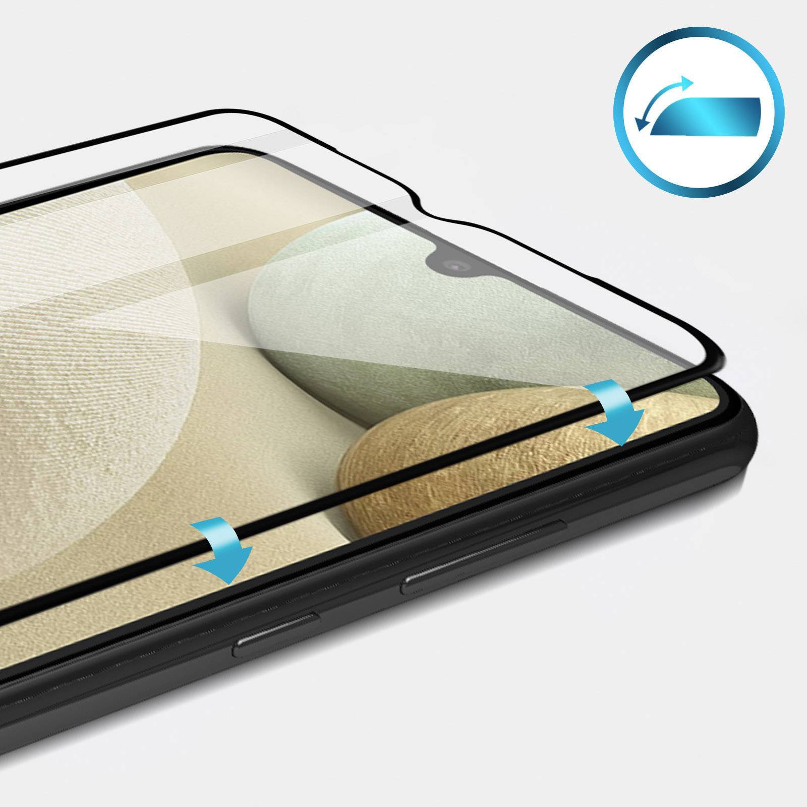 Verre Trempé pour Samsung Galaxy A12 et A13 5G et A04s Dureté 9H Anti-explosion Contour-2