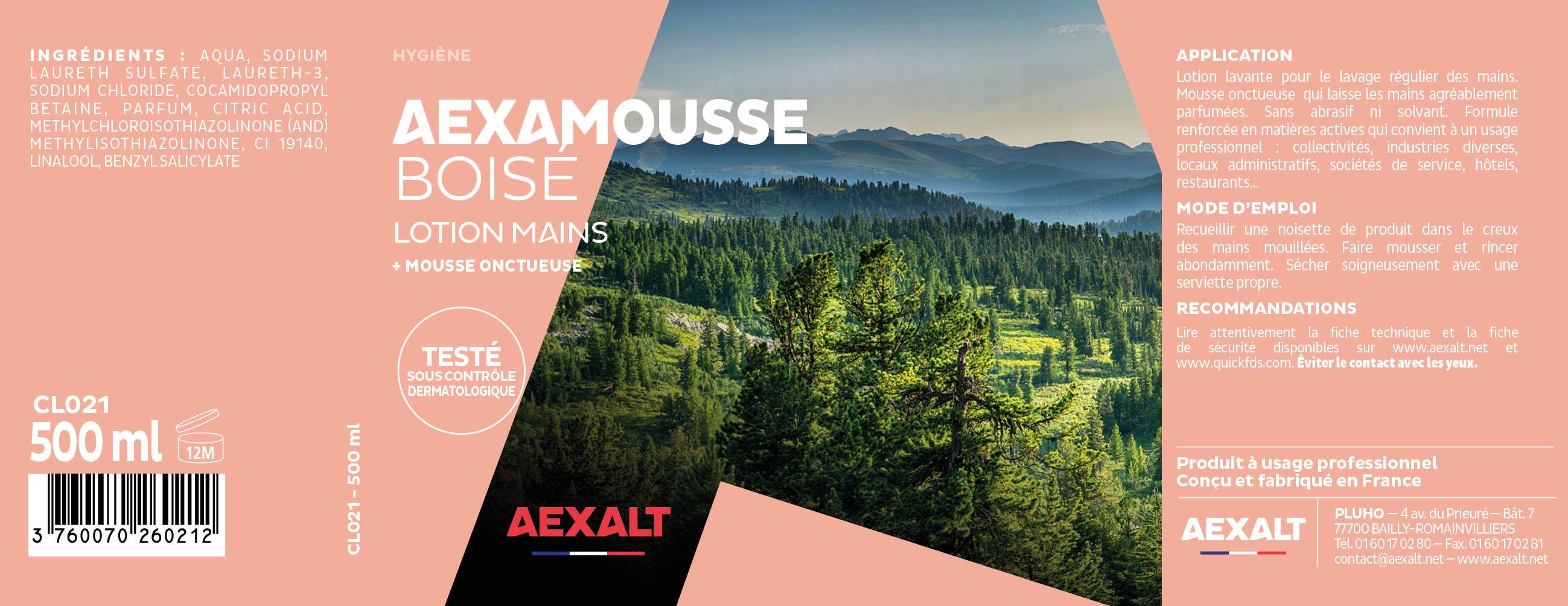 AEXAMOUSSE BOISE - Lotion mains - 500ml-1