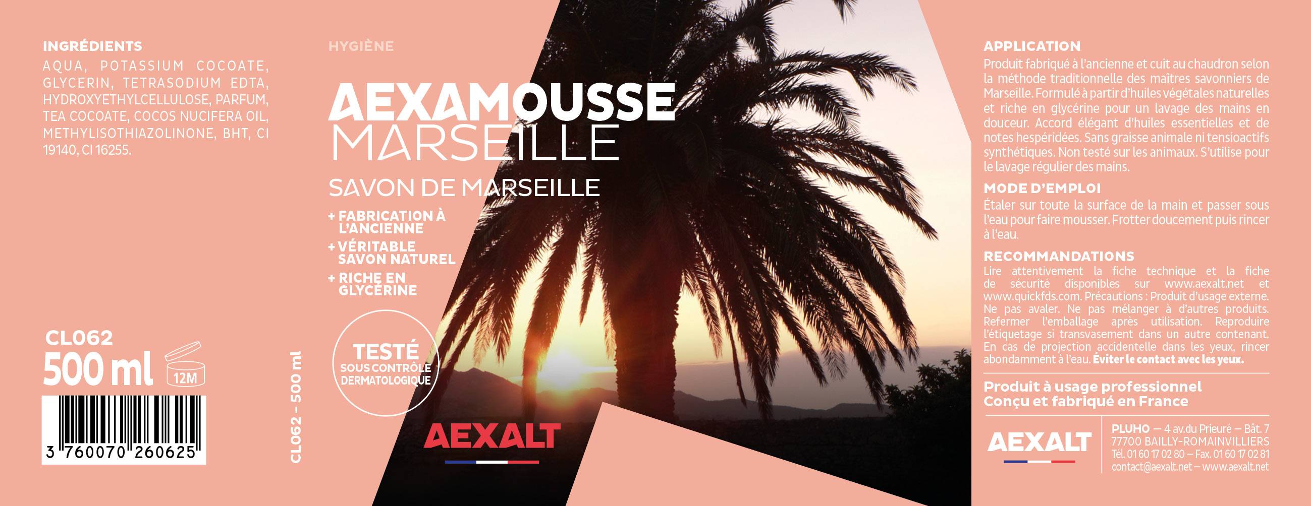 AEXAMOUSSE MARSEILLE - Savon de Marseille - 500ml-1