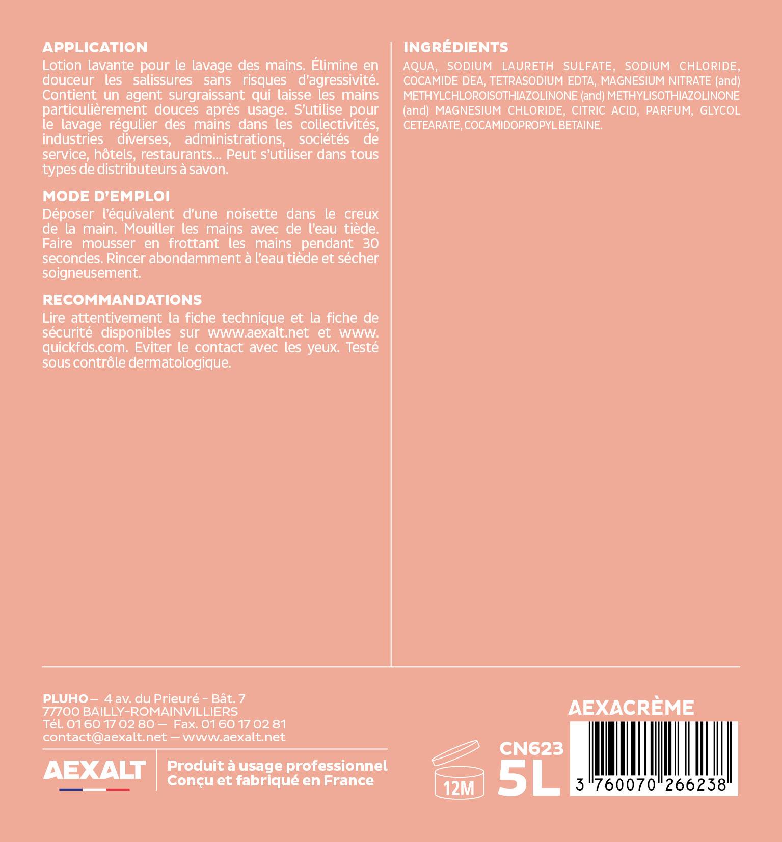 AEXACRÈME - Lotion lavante nacrée - 5L-3