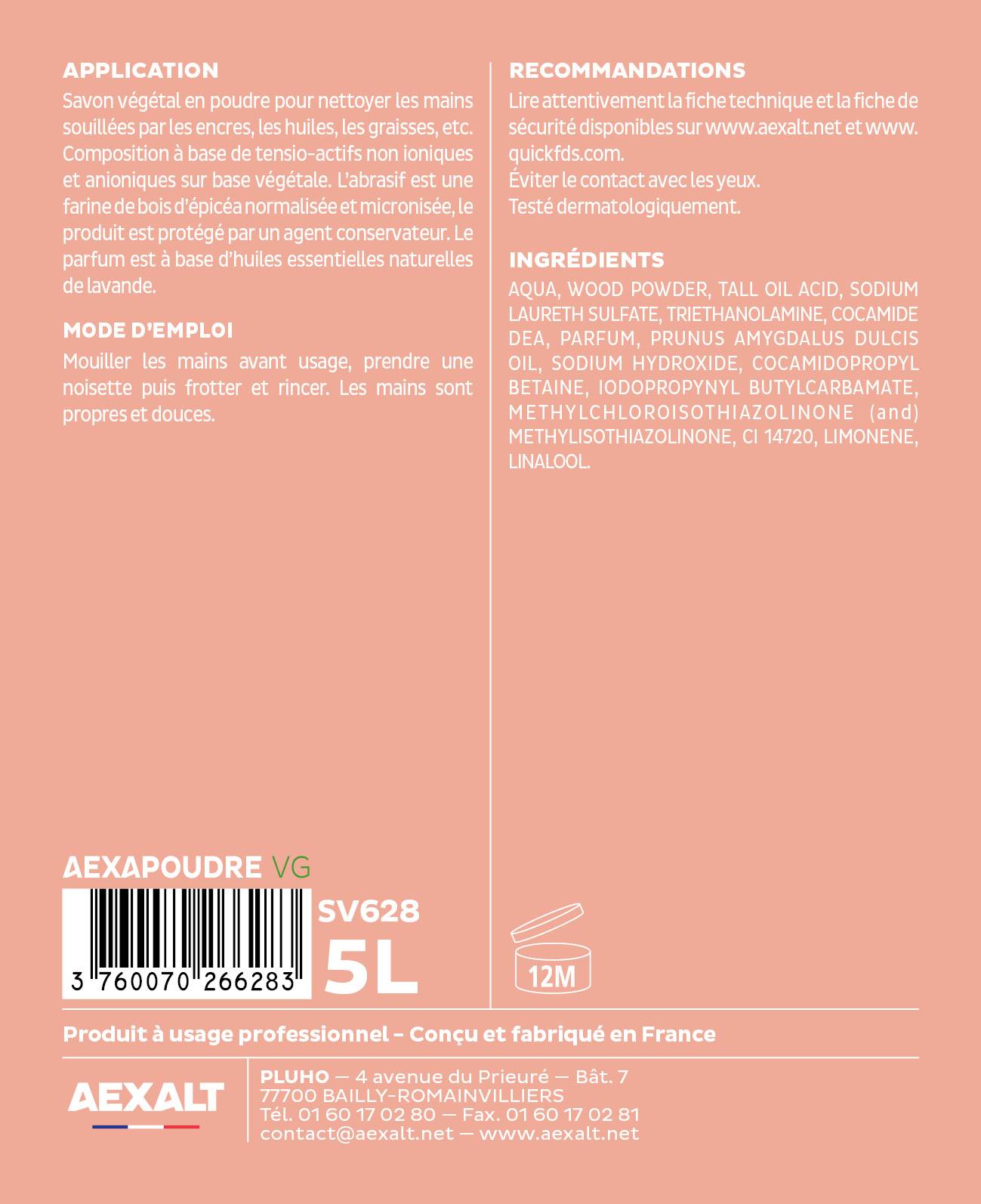 AEXAPOUDRE VG - Savon poudre végétal - 5L-3