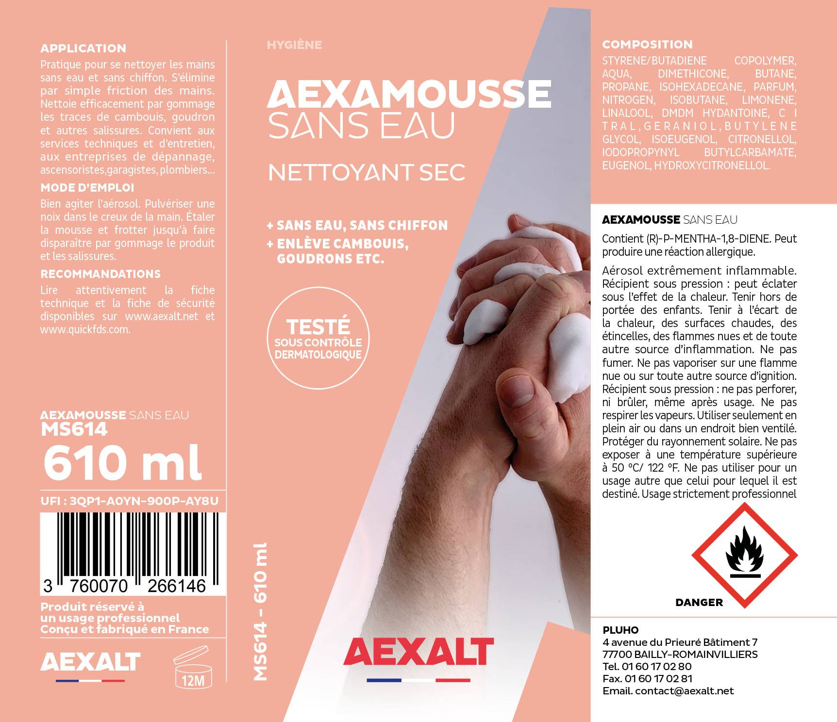 AEXAMOUSSE SANS EAU - Nettoyant sec - 210ml-1