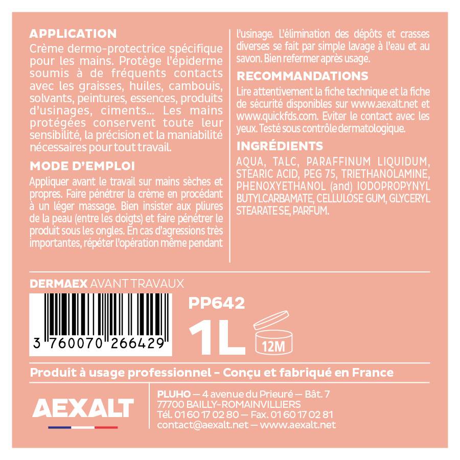 DERMAEX avant travaux - Pâte de protection - 1L-3