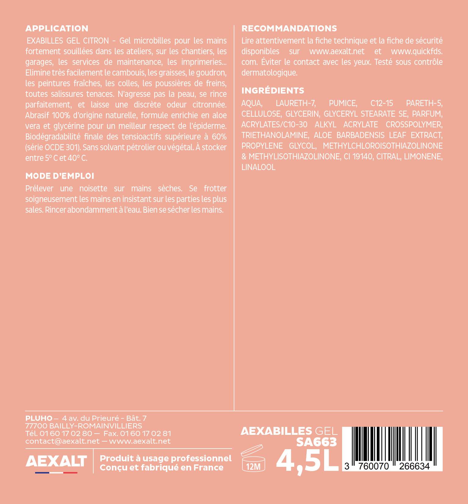 AEXABILLES GEL CITRON - Gel microbilles parfum citron - 4,5L-3