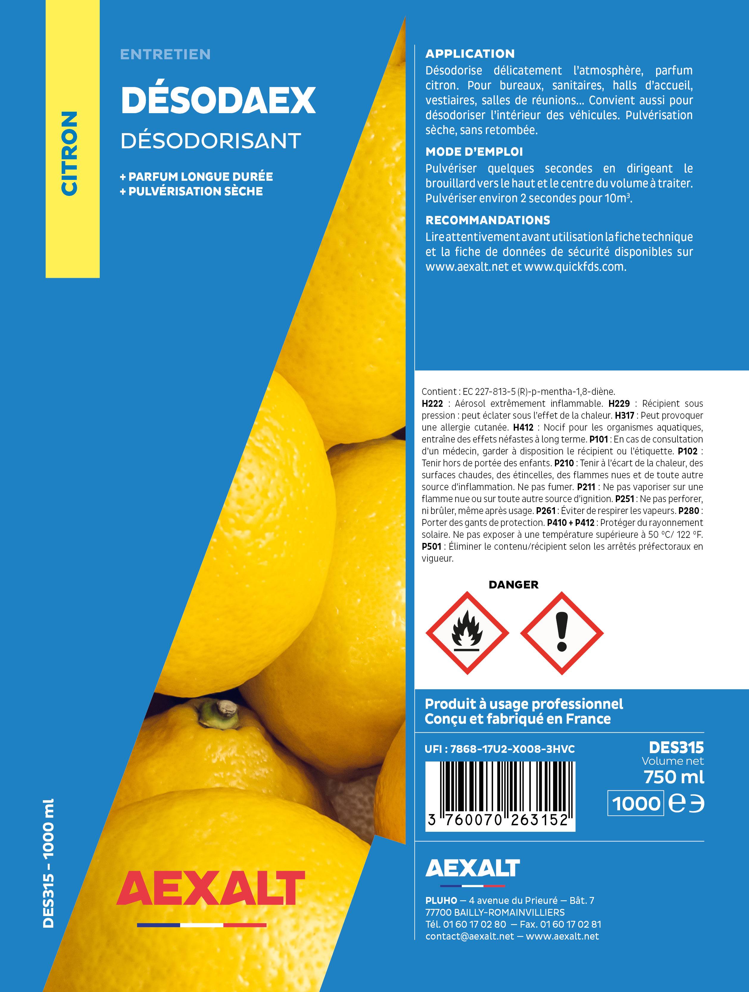 DÉSODAEX CITRON - Désodorisant parfum citron - 1000 ml-1