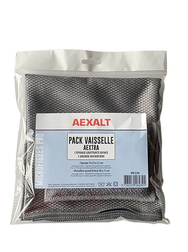 PACK VAISSELLE - Microfibre et éponge microfibre