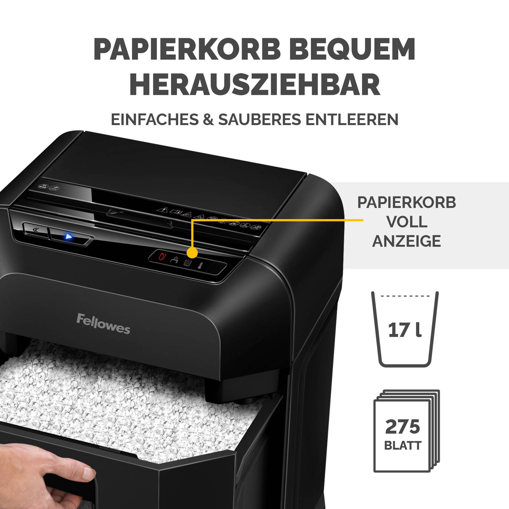 FELLOWES AutoMax 80m Aauto Feed Shredder Mini Cut 230V EU-3