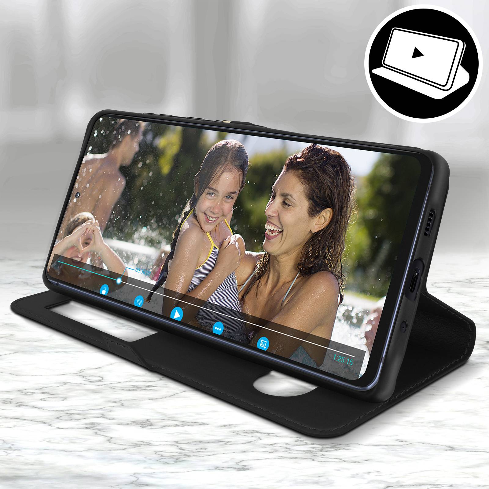 Housse pour Samsung Galaxy S20 FE Étui Intégral Double Fenêtre Support Vidéo-3