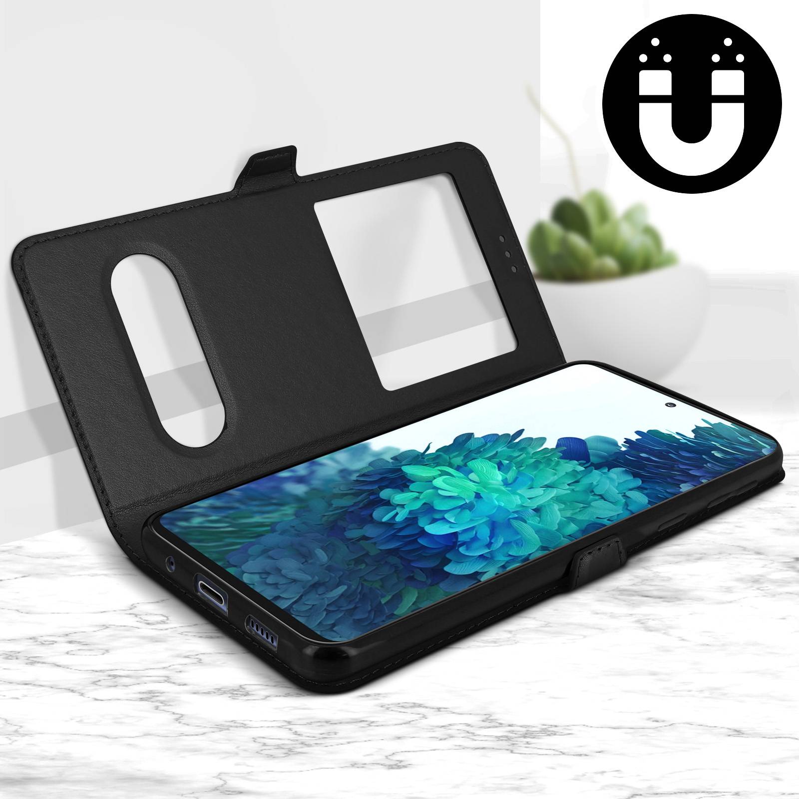 Housse pour Samsung Galaxy S20 FE Étui Intégral Double Fenêtre Support Vidéo-4